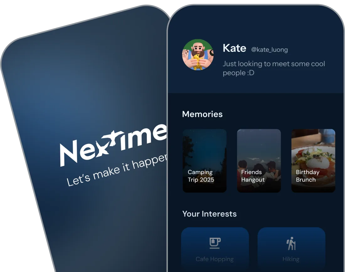 Nextime app on two phones