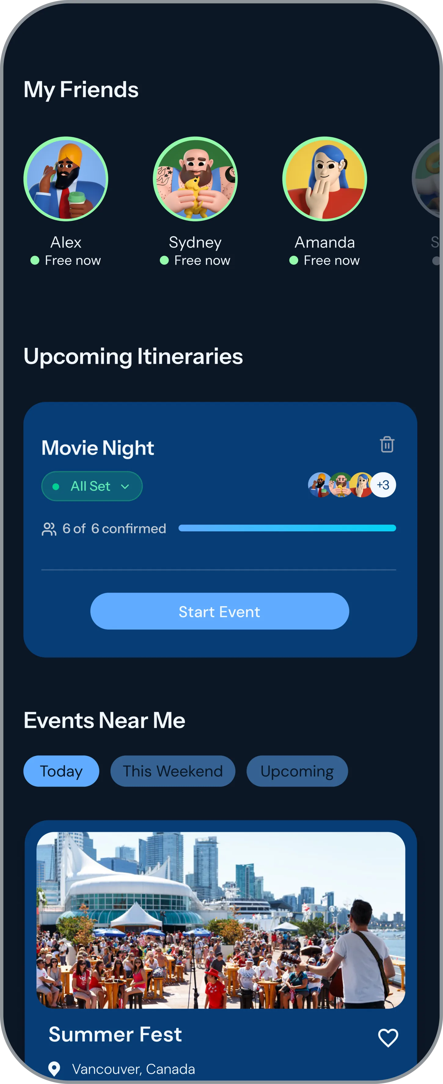 Nextime app — Organize